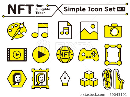 NFT simple icon set No. 02-A NFT simple icon set No. 02-A 89045191