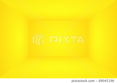 Abstract solid of shining yellow gradient studio wall room background. 3D Room. Abstract solid of shining yellow gradient studio wall room background. 3D Room. 89045196