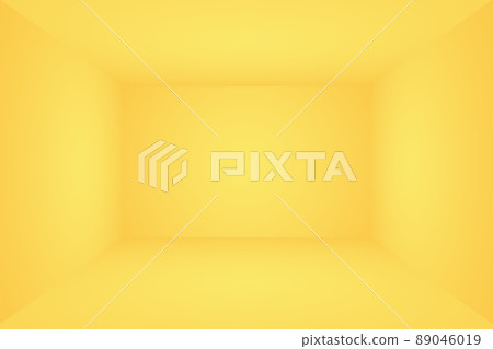 Abstract solid of shining yellow gradient studio wall room background. 3D Room. Abstract solid of shining yellow gradient studio wall room background. 3D Room. 89046019