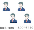School uniform men's facial expression set 89046450