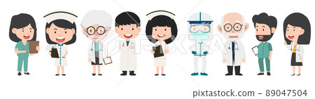 Doctors and nurse Medical cartoon set 89047504