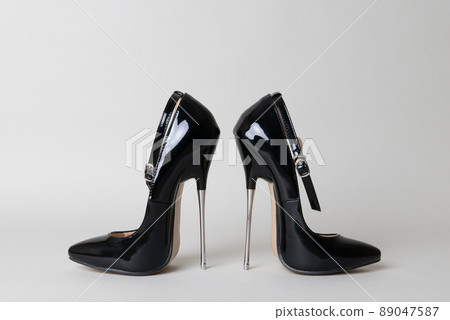 fetish black shine extreme high heels 89047587