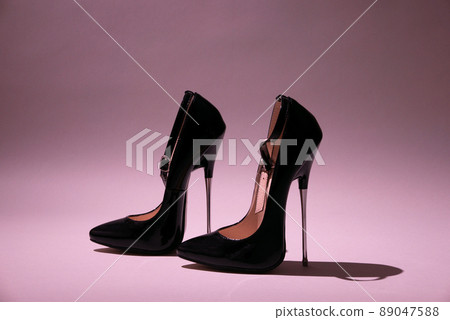 fetish black shine extreme high heels 89047588