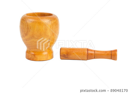 Handmade wooden mortar for grinding spices. 89048170