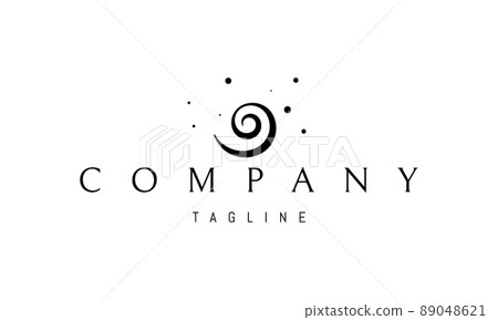 Vector logo on which an abstract image of a wave in the form of a shell. 89048621