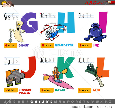 educational cartoon alphabet letters for children from G to L educational cartoon alphabet letters for children from G to L 89048985