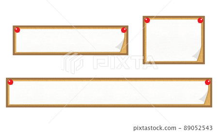Corkboard style telop base with red safety pin 89052543