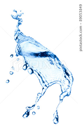 High resolution, beautiful splash of fresh, blue water. Isolated on white background High resolution, beautiful splash of fresh, blue water. Isolated on white background 89053849