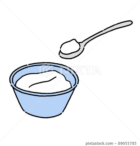 Vector illustration of yogurt and spoon 89055785