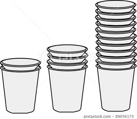 Illustration material of overlapping paper cups - Stock Illustration ...