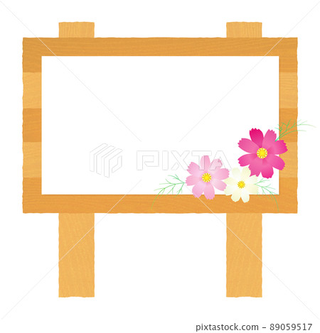 Signboard decorated with cosmos Menu Bulletin board Signboard decorated with cosmos Menu Bulletin board 89059517