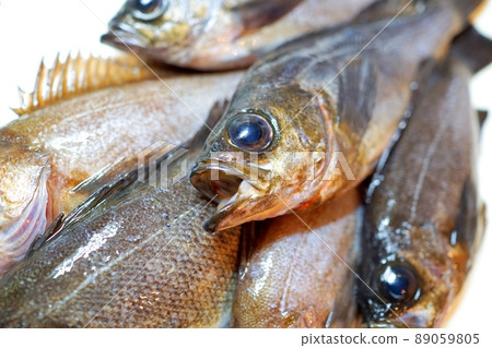 新鮮捕獲的石魚排在廚房的砧板上 新鮮捕獲的石魚排在廚房的砧板上 89059805