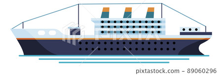 Big steamboat icon. Marine travel passenger ship 89060296