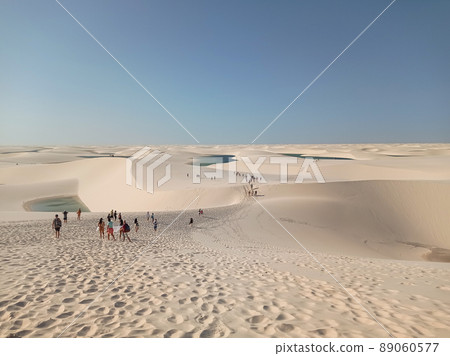 Lencois Maranhenses national park, Brazil. Dunes and lagoons, paradise tourist destination Lencois Maranhenses national park, Brazil. Dunes and lagoons, paradise tourist destination 89060577