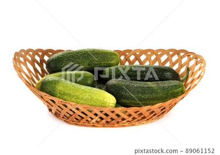 Fresh Fresh cucumbers on white background Fresh Fresh cucumbers on white background 89061152