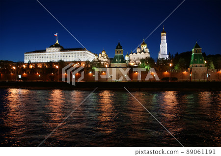 Russia, Moscow. Night view of the Kremlin Russia, Moscow. Night view of the Kremlin 89061191