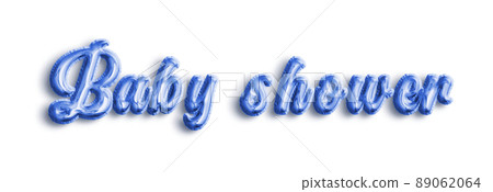 Blue Volumetric 3D Text Balloons Lettering Baby Shower cut out Blue Volumetric 3D Text Balloons Lettering Baby Shower cut out 89062064