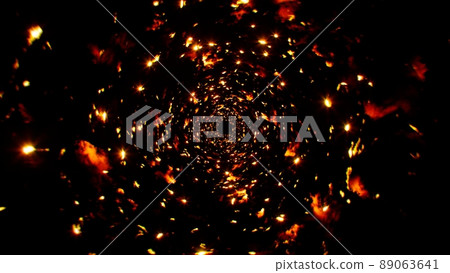 Glittering Fire Spark Particles Effect Background 89063641