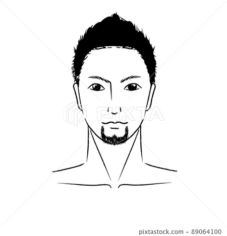 Hand drawn Asian style short hair handsome man beard design hair removal face illustration Hand drawn Asian style short hair handsome man beard design hair removal face illustration 89064100