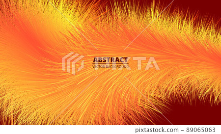 Multicolored synthetic fluffy fur on dark blue vector cover. Multicolor vertical abstract background. Synthetic colorful feather. 89065063