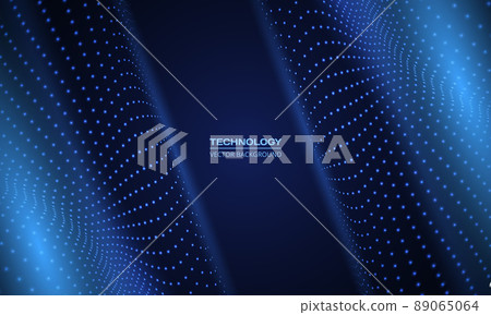 Vector abstract technology digital wave of particles mesh background. Network illustration with particle. 89065064