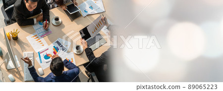 Business people group meeting shot from top widen view 89065223