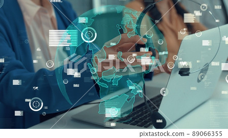 Customer support call center provide data with envisional graphic 89066355