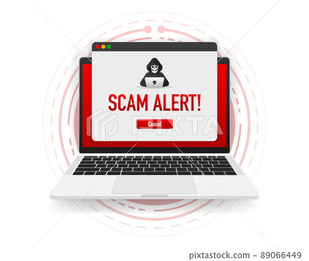 Phishing by hackers and cybercriminals, identity theft, password, user login, document, email and credit card. Hacker scam alert. Vector illustration. 89066449