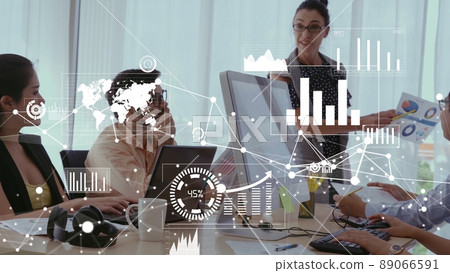 Conceptual vision of business people in corporate staff meeting Conceptual vision of business people in corporate staff meeting 89066591