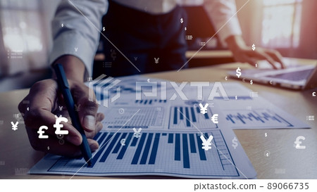 Conceptual business dashboard for financial data analysis 89066735