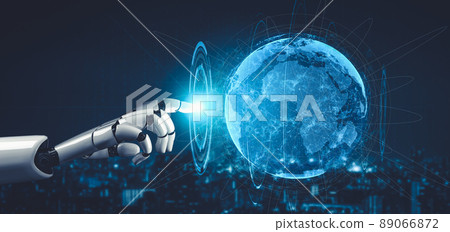 Future artificial intelligence and machine learning for AI droid robot or cyborg 89066872