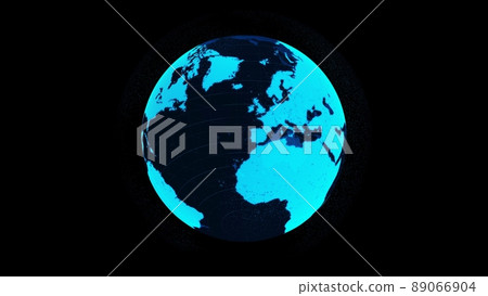 3D Digital orbital earth in cyberspace showing concept of network technology 89066904