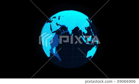 3D Digital orbital earth in cyberspace showing concept of network technology 89066906