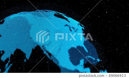 3D Digital orbital earth in cyberspace showing concept of network technology 3D Digital orbital earth in cyberspace showing concept of network technology 89066913