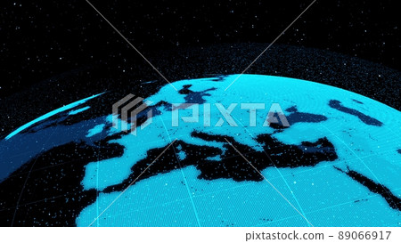 3D Digital orbital earth in cyberspace showing concept of network technology 3D Digital orbital earth in cyberspace showing concept of network technology 89066917