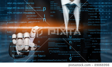 Futuristic robot artificial intelligence revolutionary AI technology concept 89066998