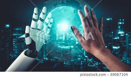 Future artificial intelligence and machine learning for AI droid robot or cyborg Future artificial intelligence and machine learning for AI droid robot or cyborg 89067104