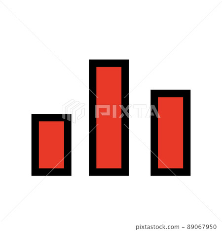 Black bar graph and rising arrow - Stock Illustration [89067950] - PIXTA