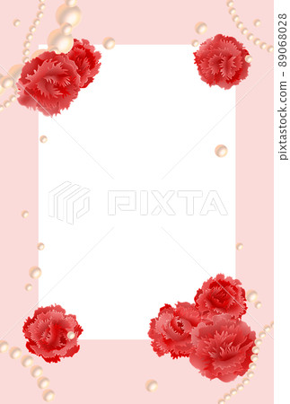 Mother's Day background carnation illustration postcard-baby pink- Mother's Day background carnation illustration postcard-baby pink- 89068028
