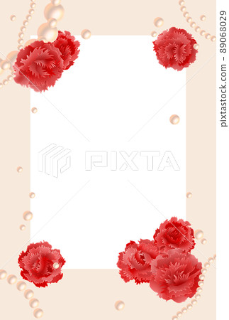 Mother's Day background carnation illustration postcard-soft linen color- Mother's Day background carnation illustration postcard-soft linen color- 89068029