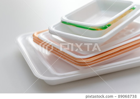 Stacked plastic trays 89068738