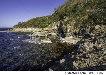 島根縣織田市羽根西側的矽化樹沿岸 89069407