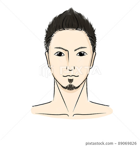 Hand drawn Asian style short hair handsome man beard design hair removal face illustration Hand drawn Asian style short hair handsome man beard design hair removal face illustration 89069826