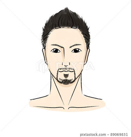 Hand drawn Asian style short hair handsome man beard design hair removal face illustration Hand drawn Asian style short hair handsome man beard design hair removal face illustration 89069831