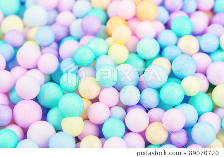 Foam beads of various colors brightly colored abstract background. Foam beads of various colors brightly colored abstract background. 89070720