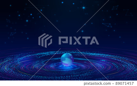 Cosmic particle flow vortex, abstract UFO, futuristic technology concept 89071457