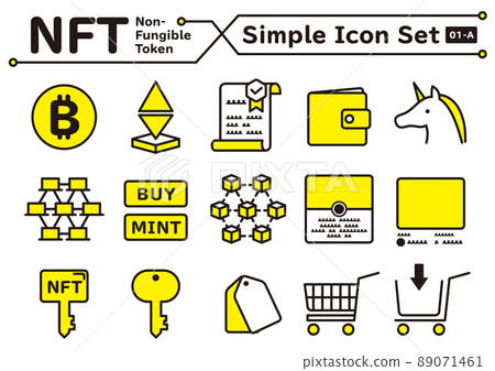 NFT simple icon set No. 01-A NFT simple icon set No. 01-A 89071461