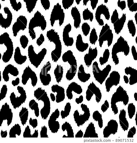 Abstract modern leopard seamless pattern. Animals trendy background. Black and white decorative vector stock illustration for print, fabric, textile. Modern monochrome ornament of stylized skin 89071532