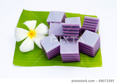 Butterfly pea and coconut milk jelly Butterfly pea and coconut milk jelly 89071895