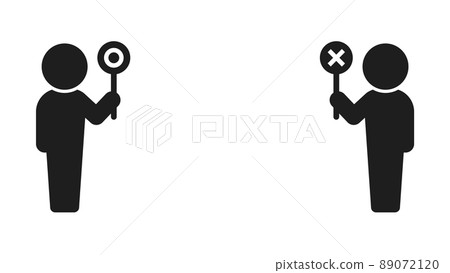 Icon of two people holding a placard with 〇 and × written on it-Marubatsu, correctness, quiz, evaluation image Icon of two people holding a placard with 〇 and × written on it-Marubatsu, correctness, quiz, evaluation image 89072120
